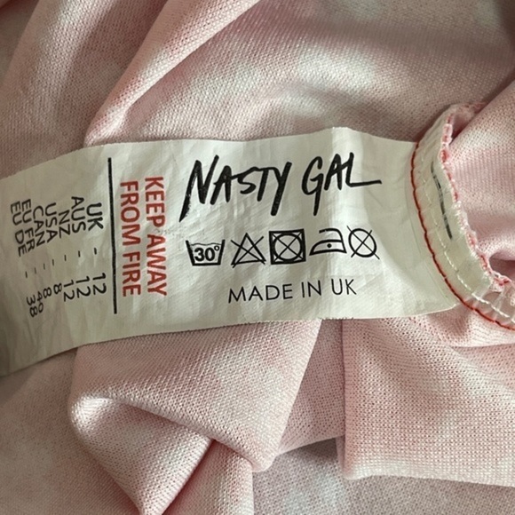 Nasty Gal Collection Floral Ruched Skirt Red White Floral Size 8 - Picture 4 of 5